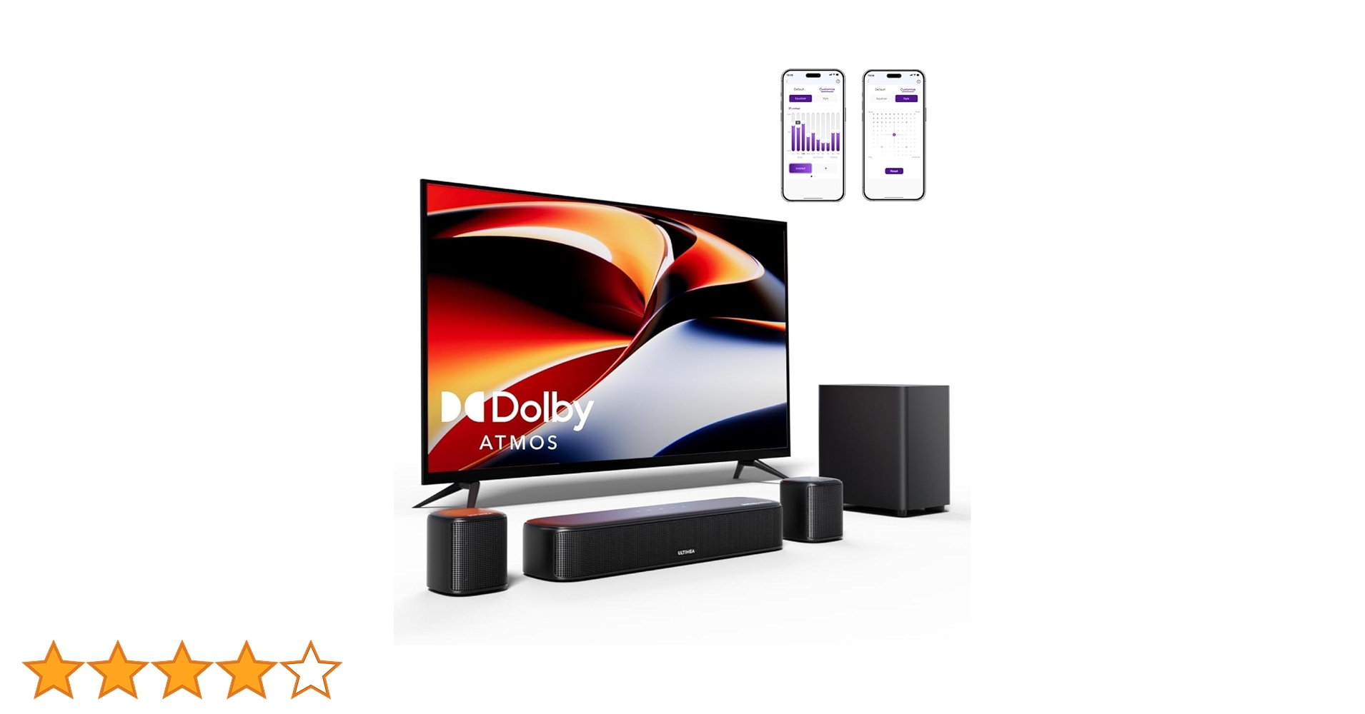 Amazon | ULTIMEA Dolby Atmos サウンドバー 5.1ch 280W サブ